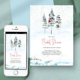 ウィンターパインズエレガントクリスマスブライダルシャワー 招待状