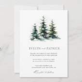 ウィンターパインズエレガントモダンミニマ結婚リスト 招待状 (正面)