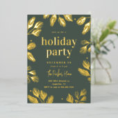 ウィンターパインズフォイルホリデーパーティー招待状 箔シーズンカード (立ち正面)