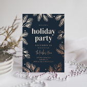 ウィンターパインズフォイルホリデーパーティー招待状 箔シーズンカード