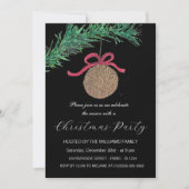 ウィンターパインズブラッククリスマスパーティー水彩 シーズンカード (正面)