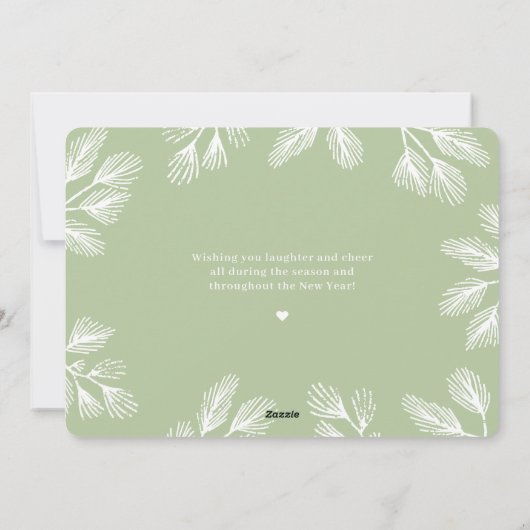 ウィンターパインズモダンホリデーフォトカード シーズンカード (裏面)