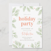 ウィンターパインズ編集可能カラーホリデイ招待状 招待状 (正面)