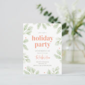 ウィンターパインズ編集可能カラーホリデーパーティー葉書 ポストカード (スタンド正面)
