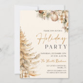 ウィンターパインズ金ゴールドクリスマスホリデーパーティー 招待状 (正面)