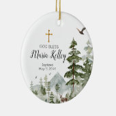 ウィンターパインツパーソナライズされたリーガールバプテスマ セラミックオーナメント (右)