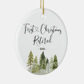 ウィンターパインツリーウッドランド退職した初めてのクリスマス セラミックオーナメント (右)