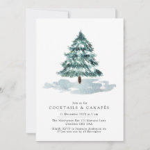 ウィンターパインツリークリスマス招待状
