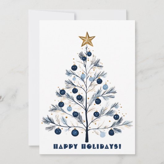 ウィンターパインツリースタークリスマスシーズンの休日 シーズンカード (正面)