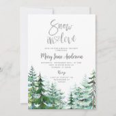 ウィンターパインツリースノーインラブブライダルシャワー 招待状 (正面)