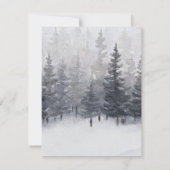 ウィンターパインツリーズウォーターカラー結婚式招待状 招待状 (裏面)