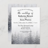 ウィンターパインツリーズウォーターカラー結婚式招待状 招待状 (正面/裏面)