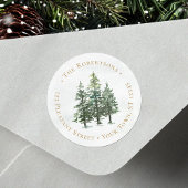 ウィンターパインツリーズクリスマスラウンド差出人住所 ラウンドシール