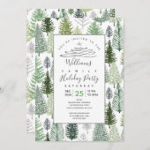 ウィンターパインツリーズホリデーパーティ招待状 招待状 (正面/裏面)