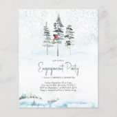 ウィンターパインツリーバジェット婚約パーティ招待状 (正面)
