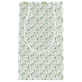 ウィンターパインツリーフォレストワインバッグ スモールペーパーバッグ