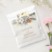 ウィンターパインツリーフラワーフローラ庭園の結婚式 フェイバーバッグ (封をした状態)