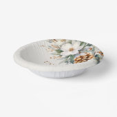 ウィンターパインツリーフラワーフローラ庭園の結婚式 ペーパーボウル (傾斜あり)