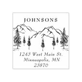 ウィンターパインツリーランドスケープファミリー差出人住所 ラバースタンプ (インプリント)
