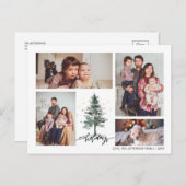 ウィンターパインツリー4 Photo Collageハッピーホリデー ポストカード (正面/裏面)