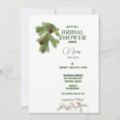 ウィンターパインツリー&パインコーンブライダルシャワー 招待状 (正面)