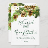 ウィンターパインツリー&パインコーンリハーサルディナー 招待状 (正面/裏面)