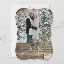 ウィンターパインツリー&パインコーン結婚ズ サンキューカード