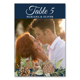 ウィンターパインネイビー結婚ブルーのテーブル番号 テーブルナンバー