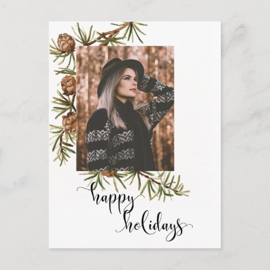 ウィンターパインハッピーホリデーズカリフォグラフィー |写真 ポストカード (正面)
