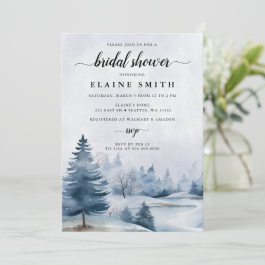 ウィンターパインフォレストスノーホリデーズブライダルシャワー 招待状 (スタンド正面)