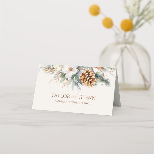 ウィンターパインフラワーズ結婚フローラ プレイスカード (裏面)