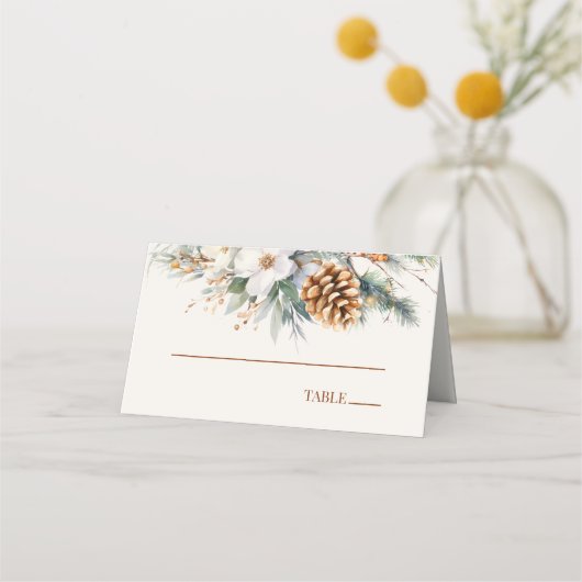 ウィンターパインフラワーズ結婚フローラ プレイスカード (正面)