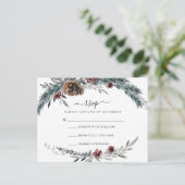 ウィンターパインフレームRSVPカード ポストカード (スタンド正面)