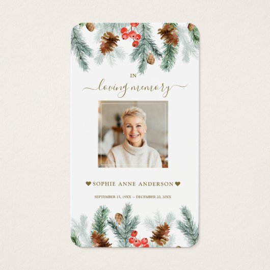 ウィンターパインベリーコーン縁ど写真葬儀祈りの言葉 (正面)