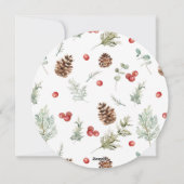 ウィンターパインベリーリースラウンドフォトホリデーカード シーズンカード (裏面)