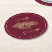 ウィンターパインホリデイ ラウンドペーパーコースター (アングル)