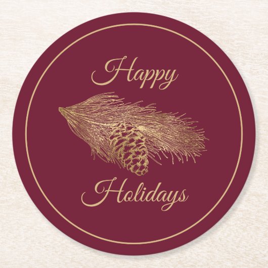 ウィンターパインホリデイ ラウンドペーパーコースター (正面)