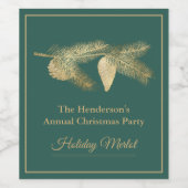 ウィンターパインホリデーパーティー ワインラベル (シングルラベル)