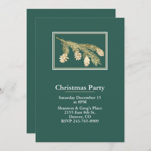ウィンターパインホリデーパーティー 招待状 (正面/裏面)