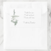 ウィンターパインホリデー四角形シール 長方形シール (バッグ)