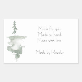 ウィンターパインホリデー四角形シール 長方形シール