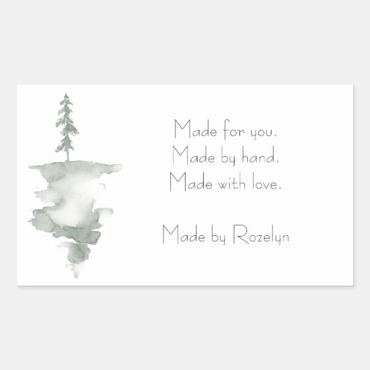 ウィンターパインホリデー四角形シール 長方形シール (正面)