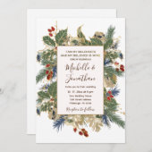 ウィンターパインホリーベリークリスチャン結婚ズ 招待状 (正面/裏面)