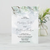 ウィンターパインホワイトスノー結婚式招待状 招待状 (スタンド正面)