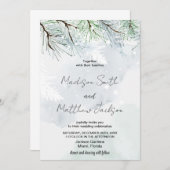 ウィンターパインホワイトスノー結婚式招待状 招待状 (正面/裏面)