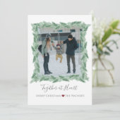 ウィンターパインボーフフレームフラットホリデーカード シーズンカード (スタンド正面)