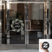 ウィンターパインリースハッピーホリデーズ ウィンドウサイン (オフィスドア)