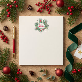 ウィンターパインリース家族名クリスマス ノートパッド