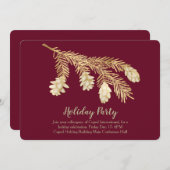 ウィンターパイン企業のホリデーパーティー 招待状 (正面/裏面)