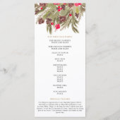 ウィンターパイン優雅な赤い緑の結婚式プログラム プログラム (裏面)